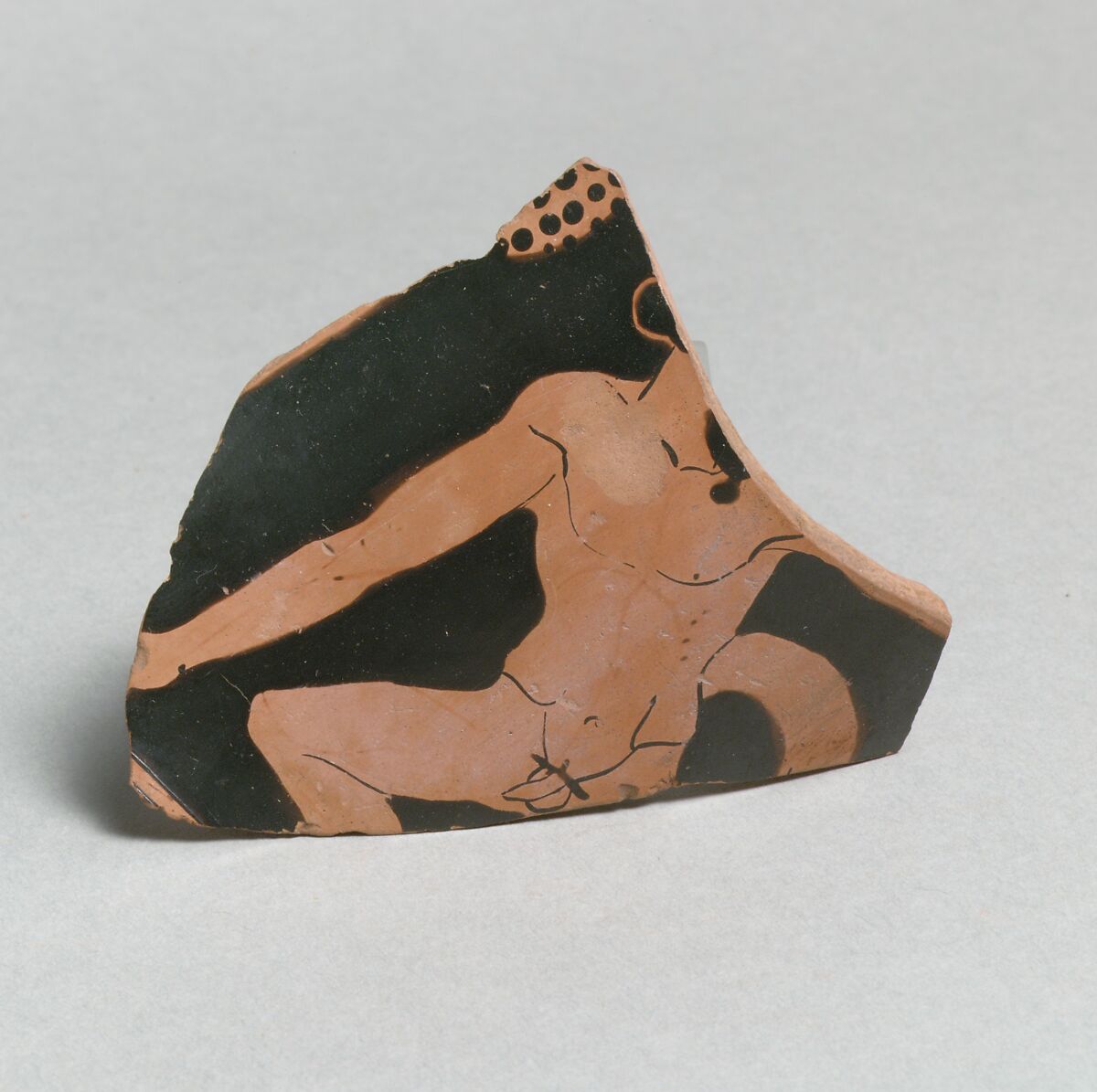 Rhyton fragment, Attributed to the Sotades Painter, Terracotta, Greek, Attic 