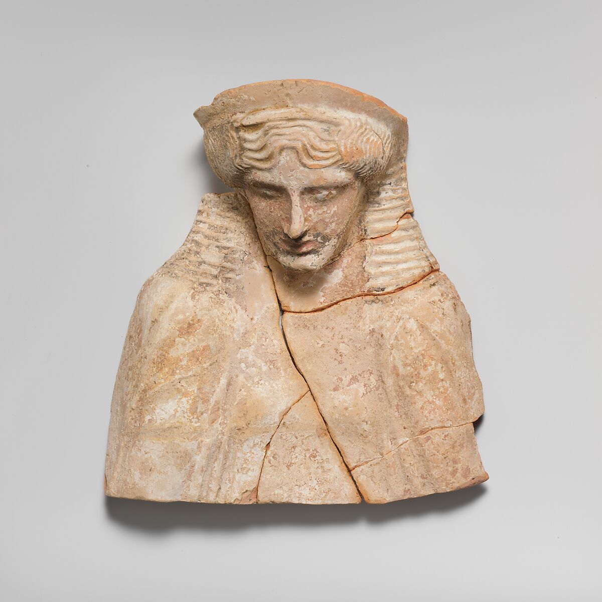 Terracotta bust of a man, Terracotta, Greek 
