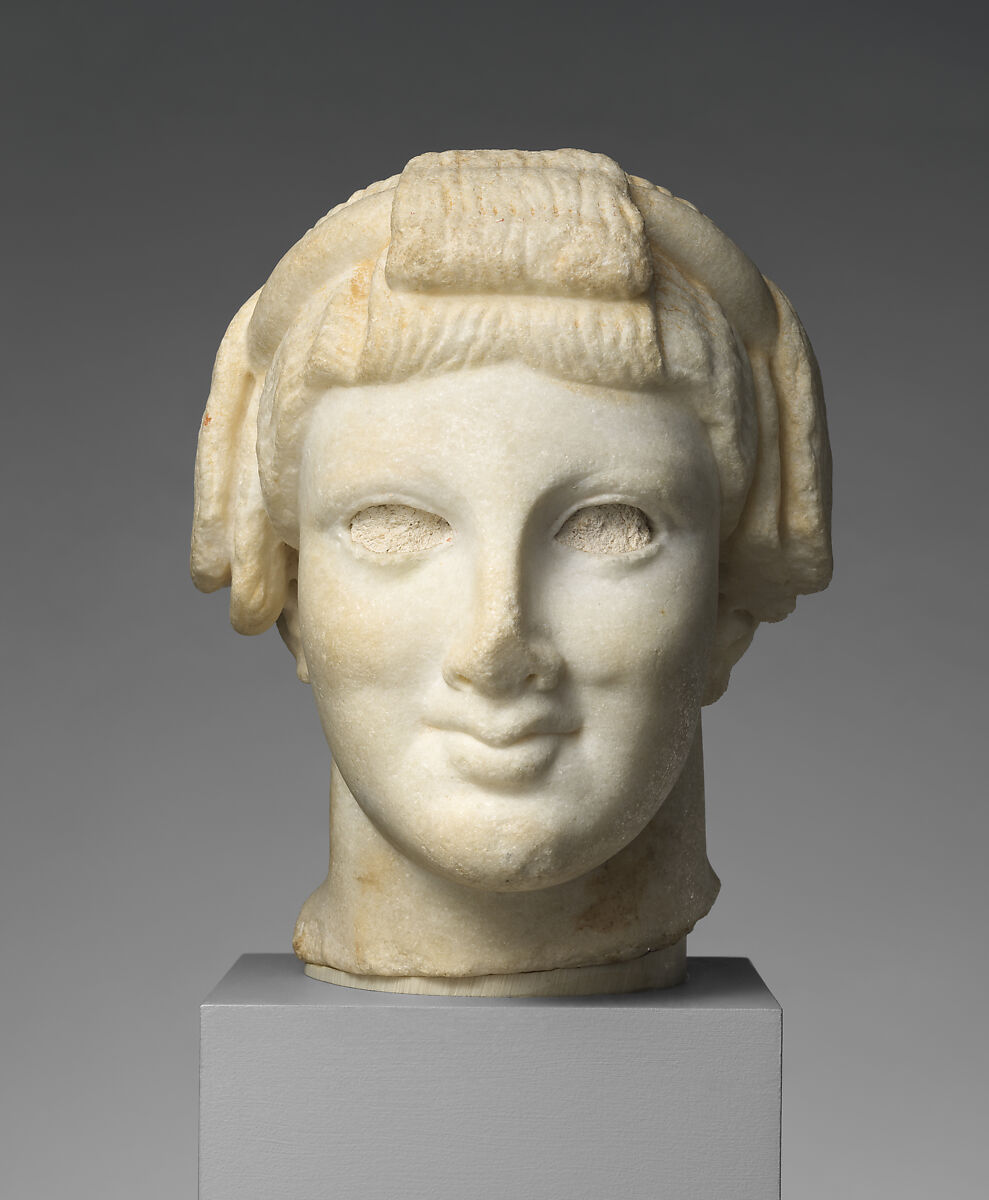 Marble head of Apollo, Marble, Roman 