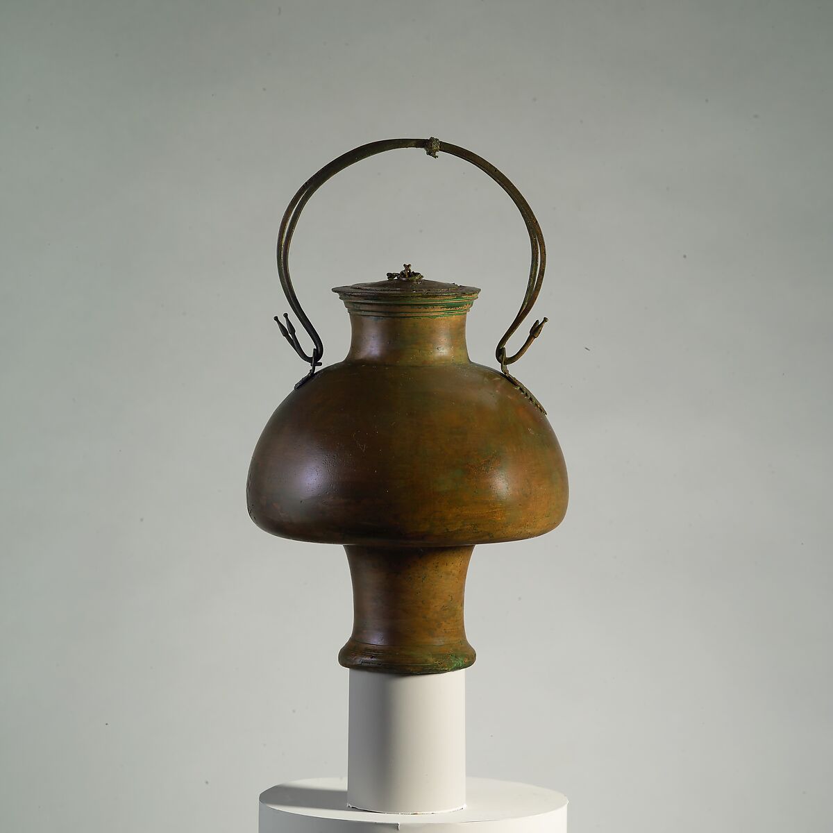 Bronze psykter with lid (vase for cooling wine), Bronze, Greek 