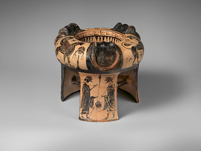 Terracotta tripod kothon (vessel for perfumed oil)