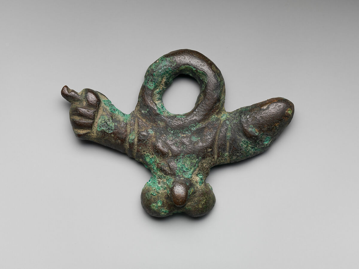 Bronze phallic amulet, Bronze, Roman 