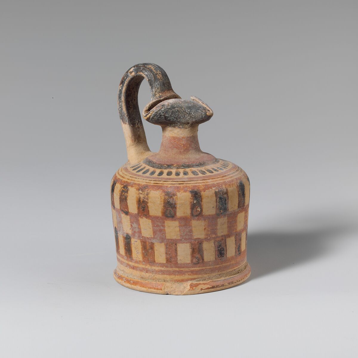 Terracotta oinochoe (jug), Terracotta, Greek, Corinthian 