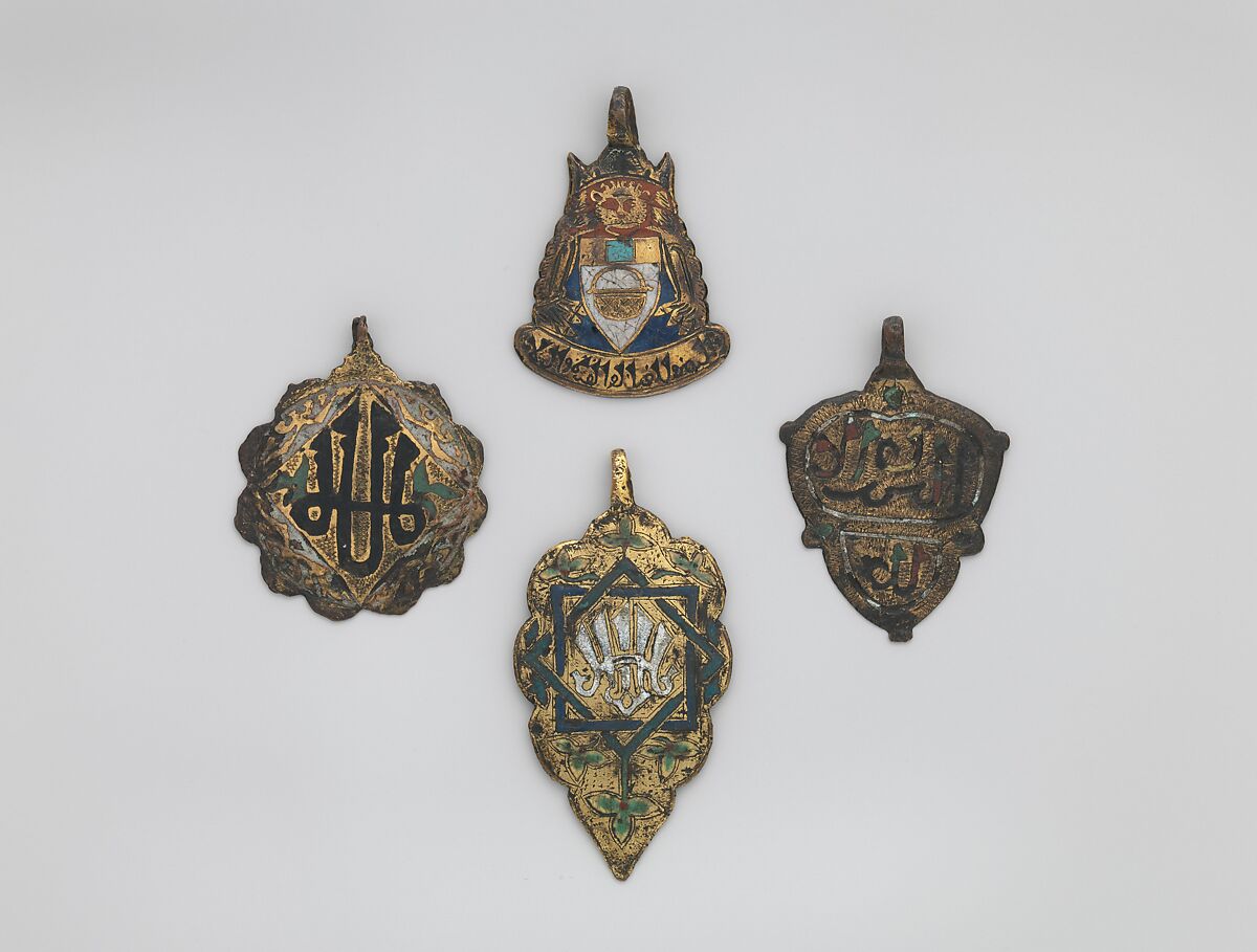 Badge or Harness Pendant, Copper, gold, enamel, Spanish