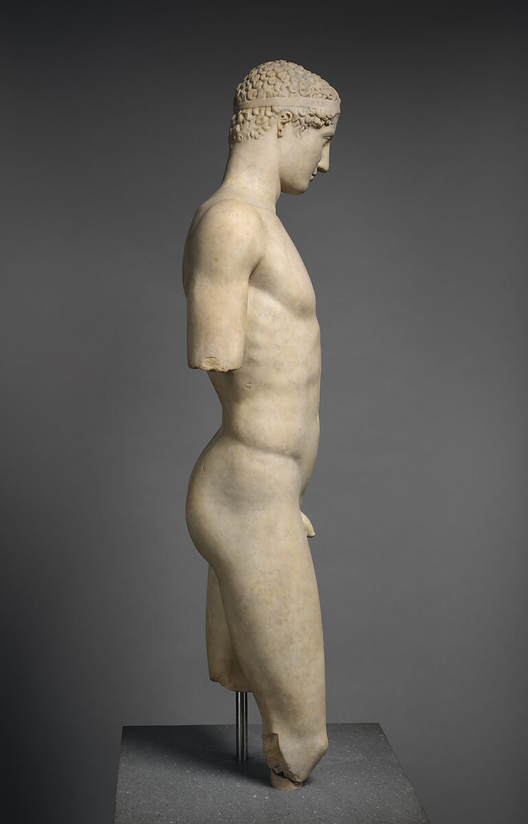 Marble statue of the so-called Stephanos Athlete, Marble, Roman