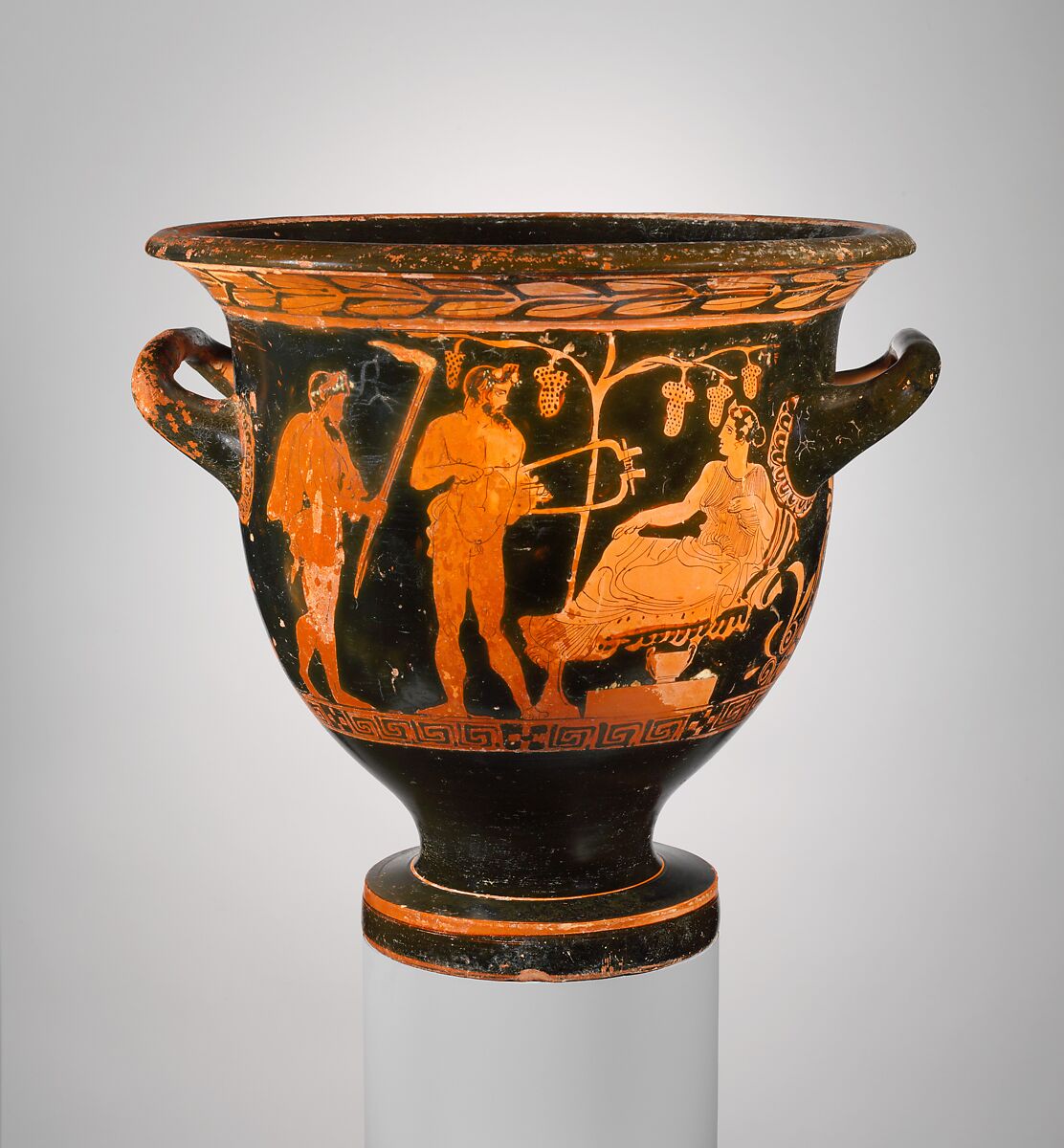 Terracotta bell-krater (bowl for mixing wine and water), Terracotta, Greek, Attic 