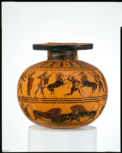 Terracotta aryballos (oil flask)