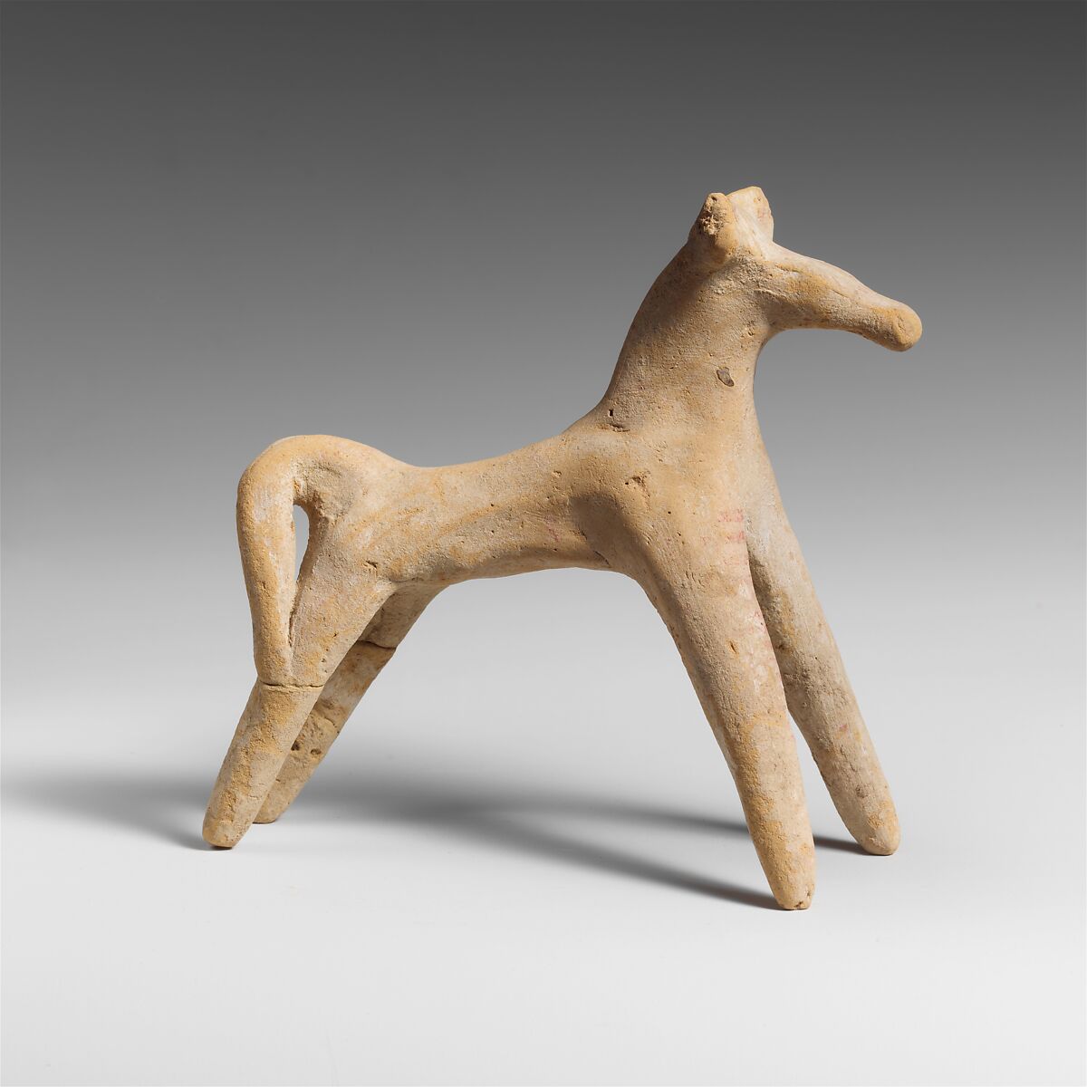 Terracotta statuette of a bull, Terracotta, Greek, Boeotian 