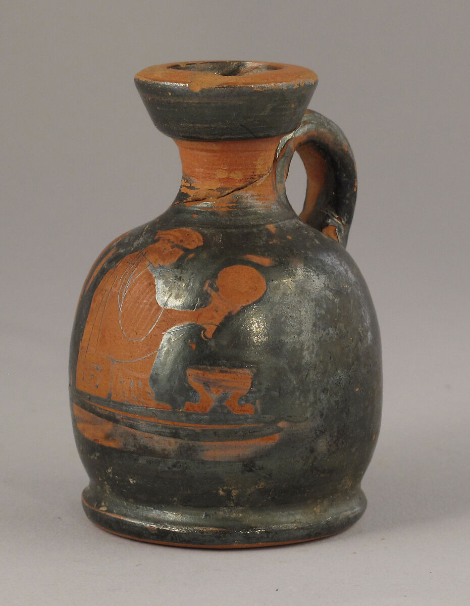 Squat lekythos, Terracotta, Greek, Attic 