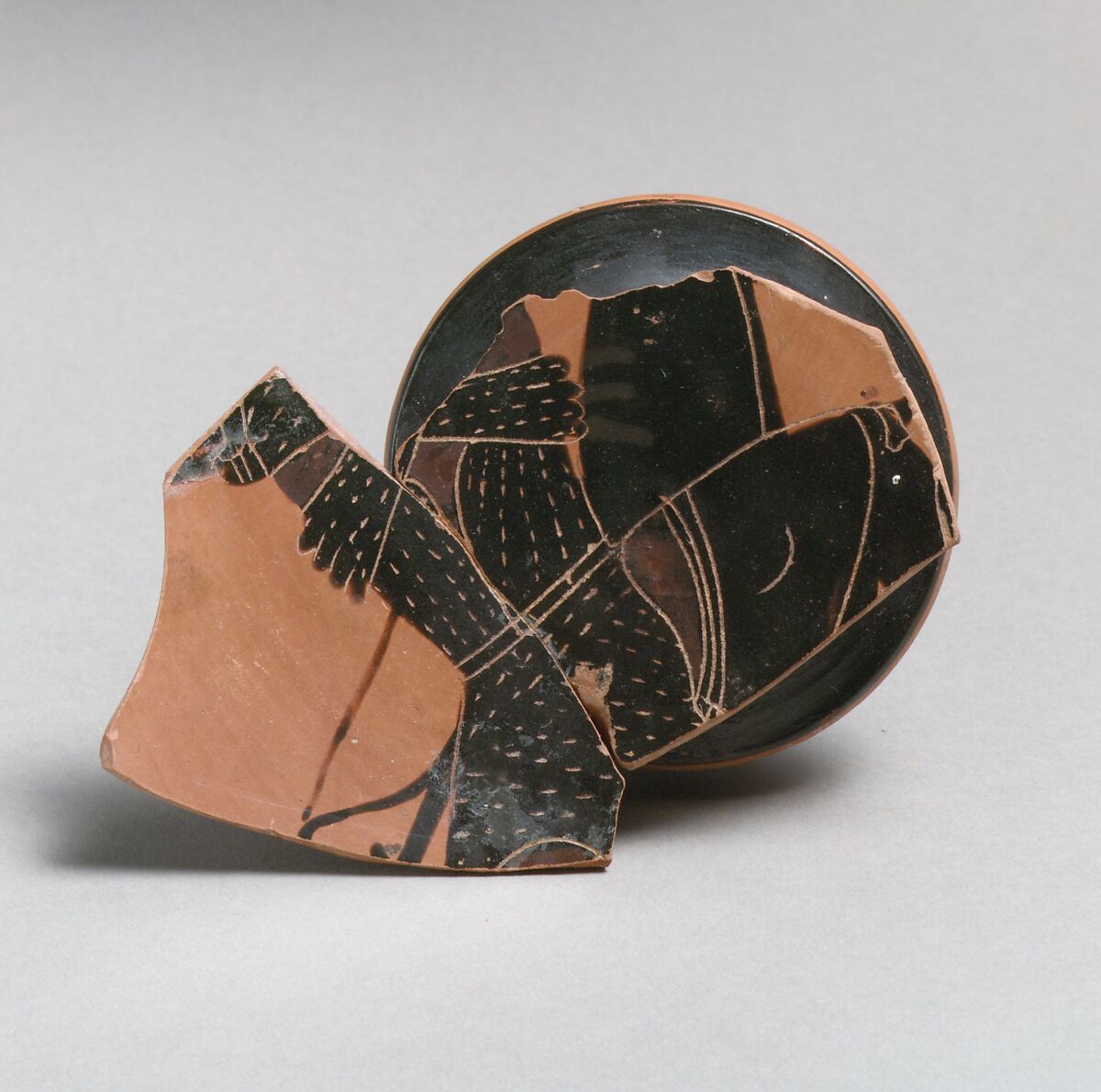 Kylix fragments, Attributed to the Segment Class, Terracotta, Greek, Attic