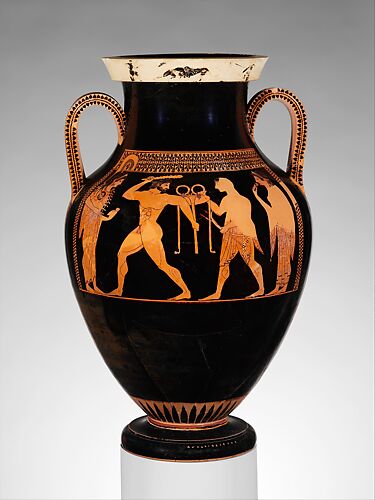 Terracotta Amphoriskos flask Greek Attic Late Classical The 