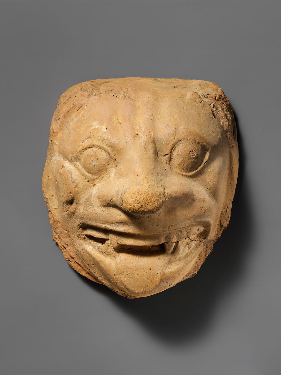 Terracotta head of a lion, Terracotta, Greek 