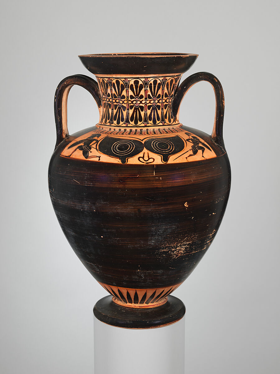 Attributed To The Antimenes Painter Terracotta Neck Amphora Jar Greek Attic Archaic