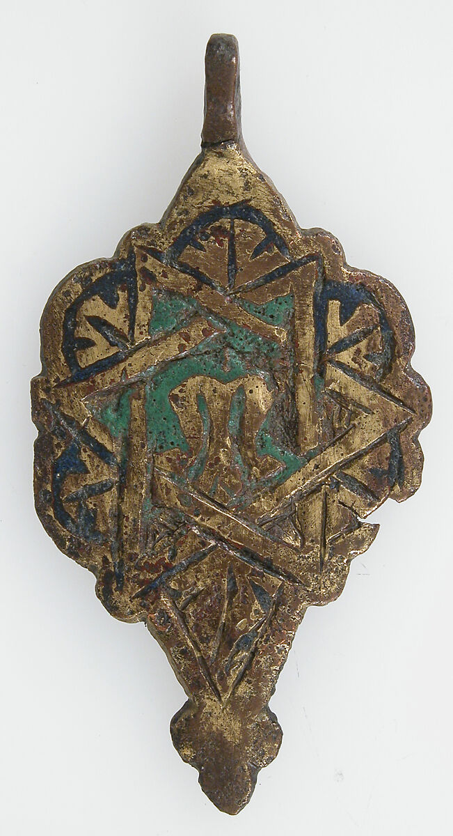 Harness Pendant, Copper, gold, enamel, possibly Spanish 