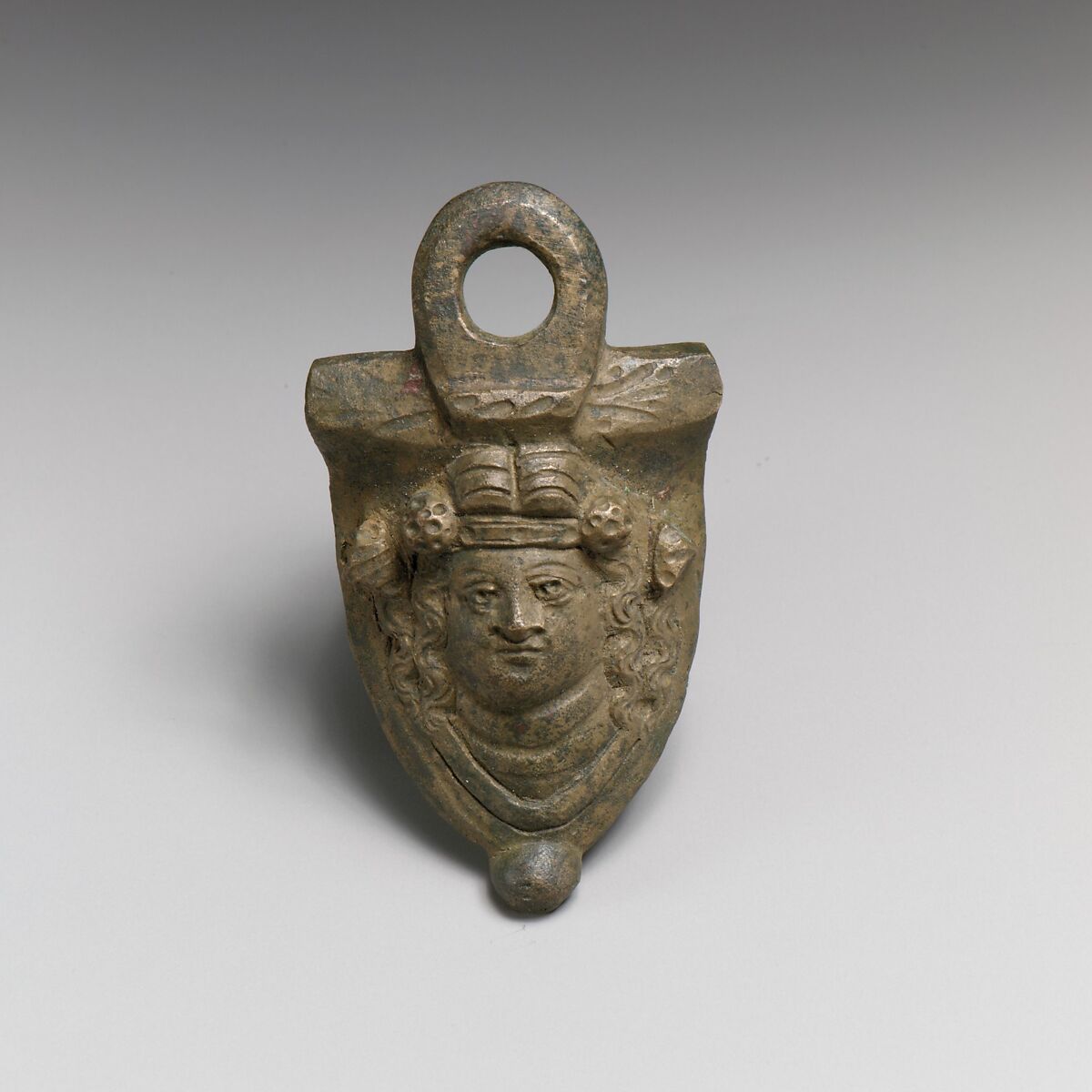 Two bronze handle attachments, Bronze, Roman