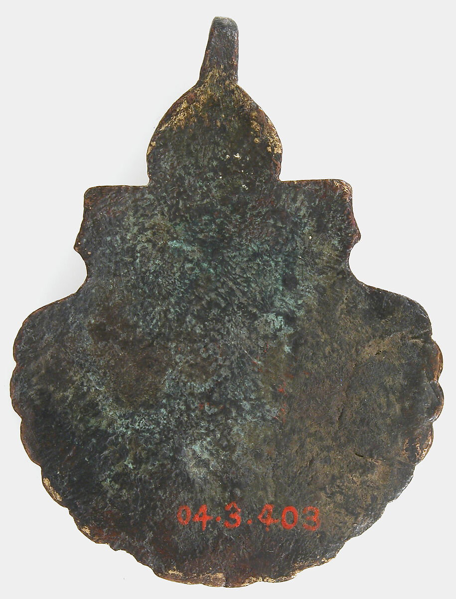 Harness Pendant, Copper, gold, enamel, possibly Spanish