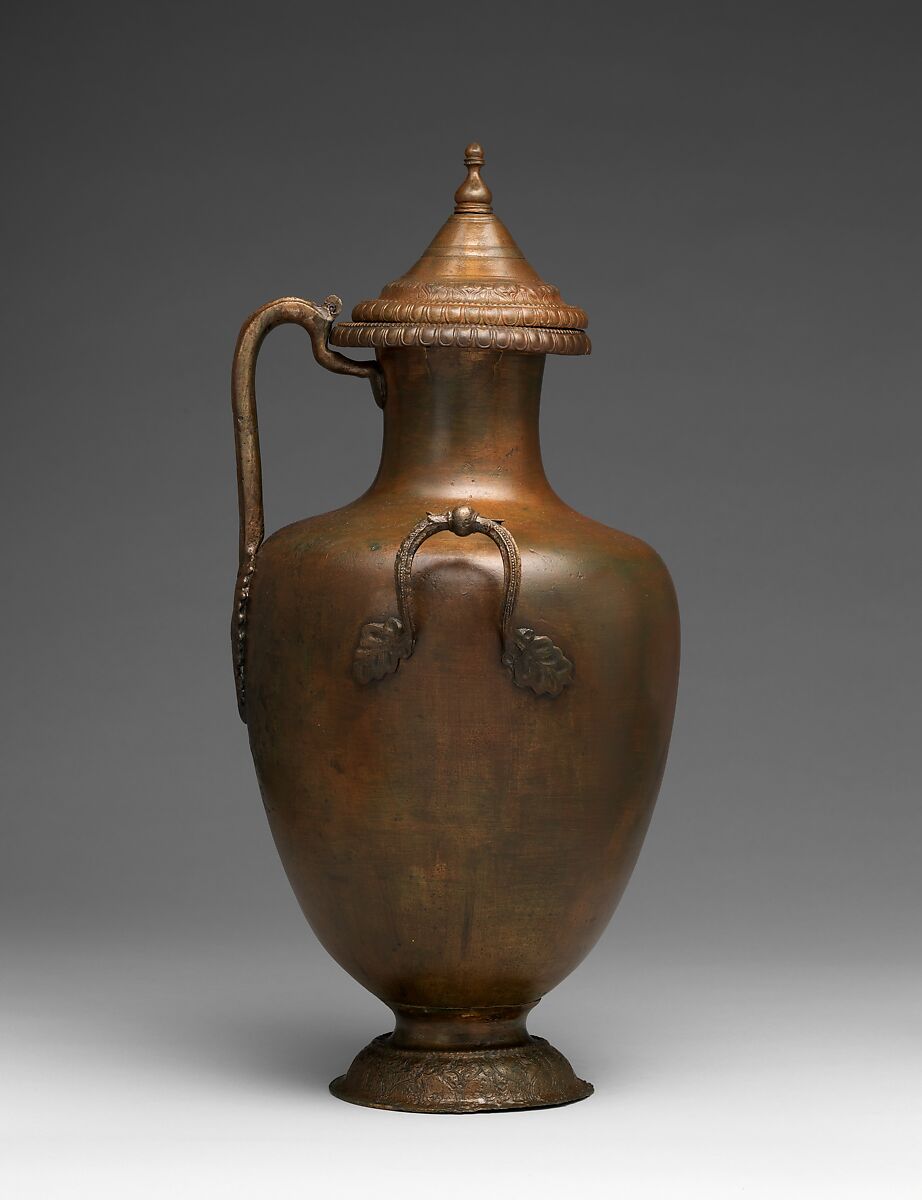 Bronze hydria (water jar) with lid, Bronze, Greek