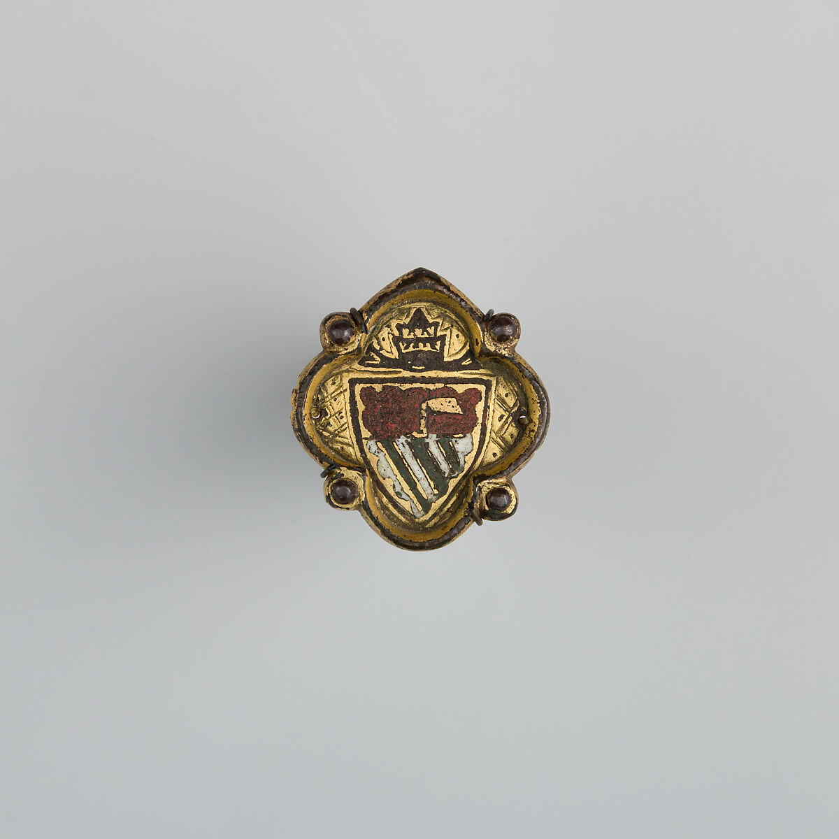 Badge or Harness Pendant, Gold, copper, enamel, Spanish 