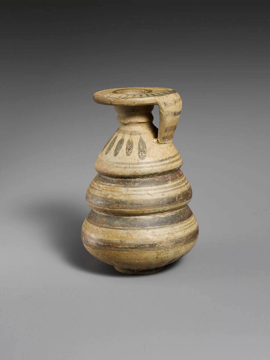 Terracotta alabastron (perfume vase), Terracotta, Etruscan, Etrusco-Corinthian 