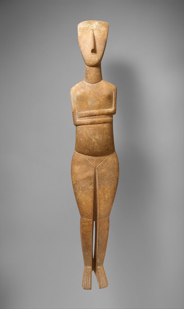 Marble female figure, Attributed to the Bastis Master, Marble, Cycladic