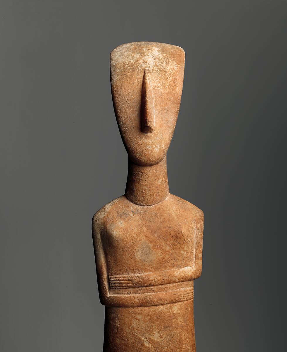 Marble female figure, Attributed to the Bastis Master, Marble, Cycladic