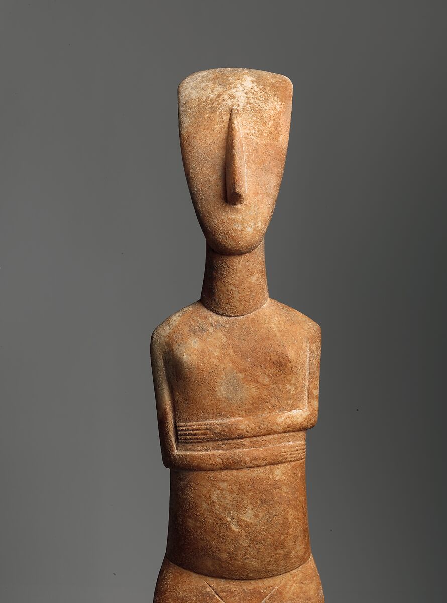 Marble female figure, Attributed to the Bastis Master, Marble, Cycladic