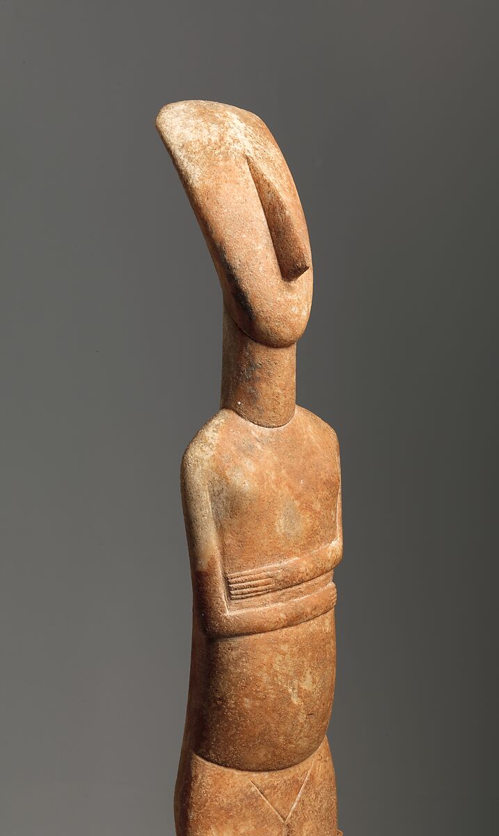 Marble female figure, Attributed to the Bastis Master, Marble, Cycladic