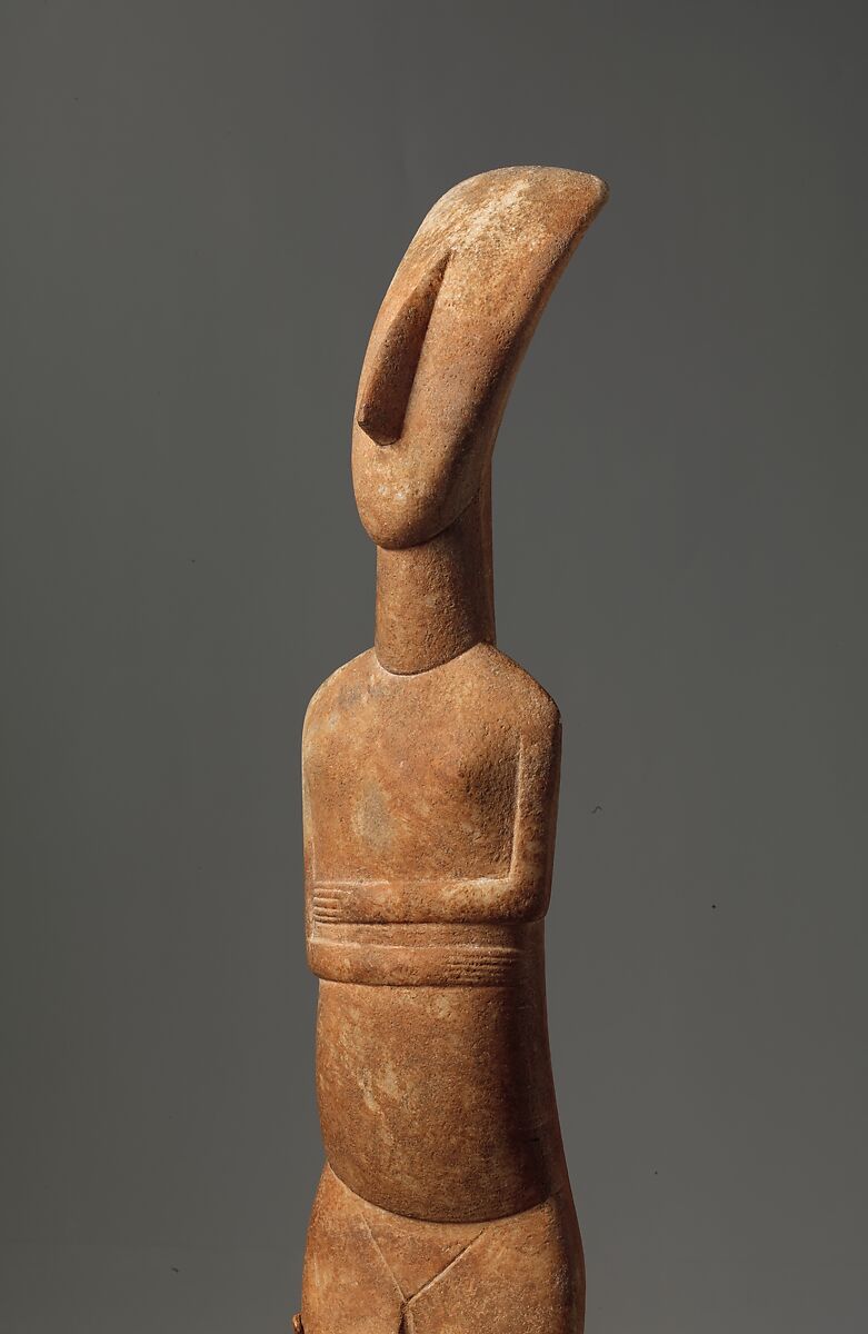 Marble female figure, Attributed to the Bastis Master, Marble, Cycladic