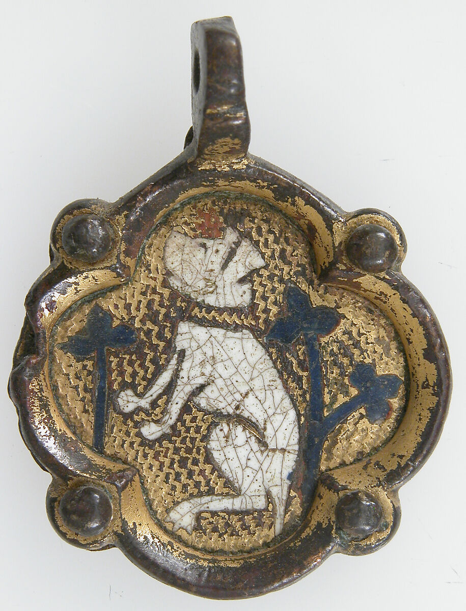 Harness Pendant, Copper, gold, enamel, possibly Spanish 