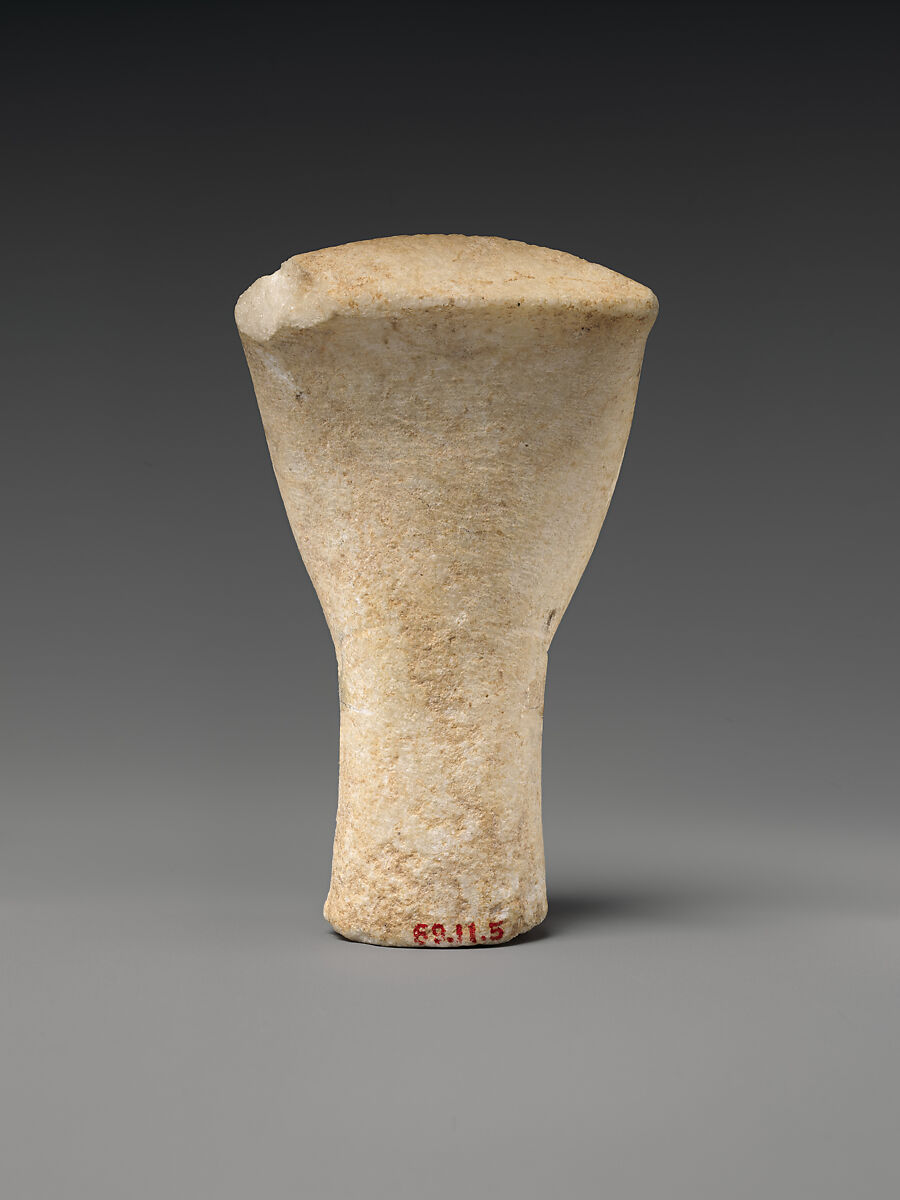 Head and neck from a marble figure, Marble, Cycladic