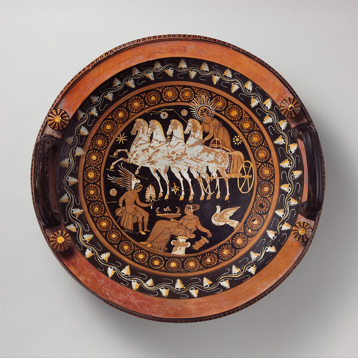 Terracotta lekanis (dish), Attributed to the Stuttgart Group, Terracotta, Greek, South Italian, Apulian 