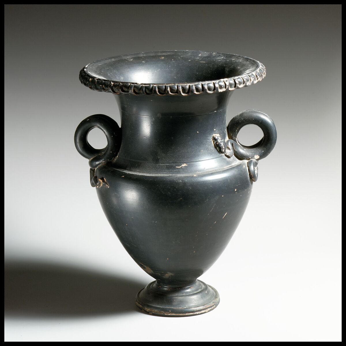 Terracotta krateriskos (small mixing bowl), Attributed to the Group of Copenhagen 3817, Terracotta, Etruscan