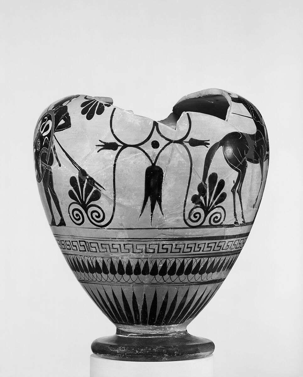 Neck-amphora, Attributed to the Antimenes Painter, Terracotta, Greek, Attic