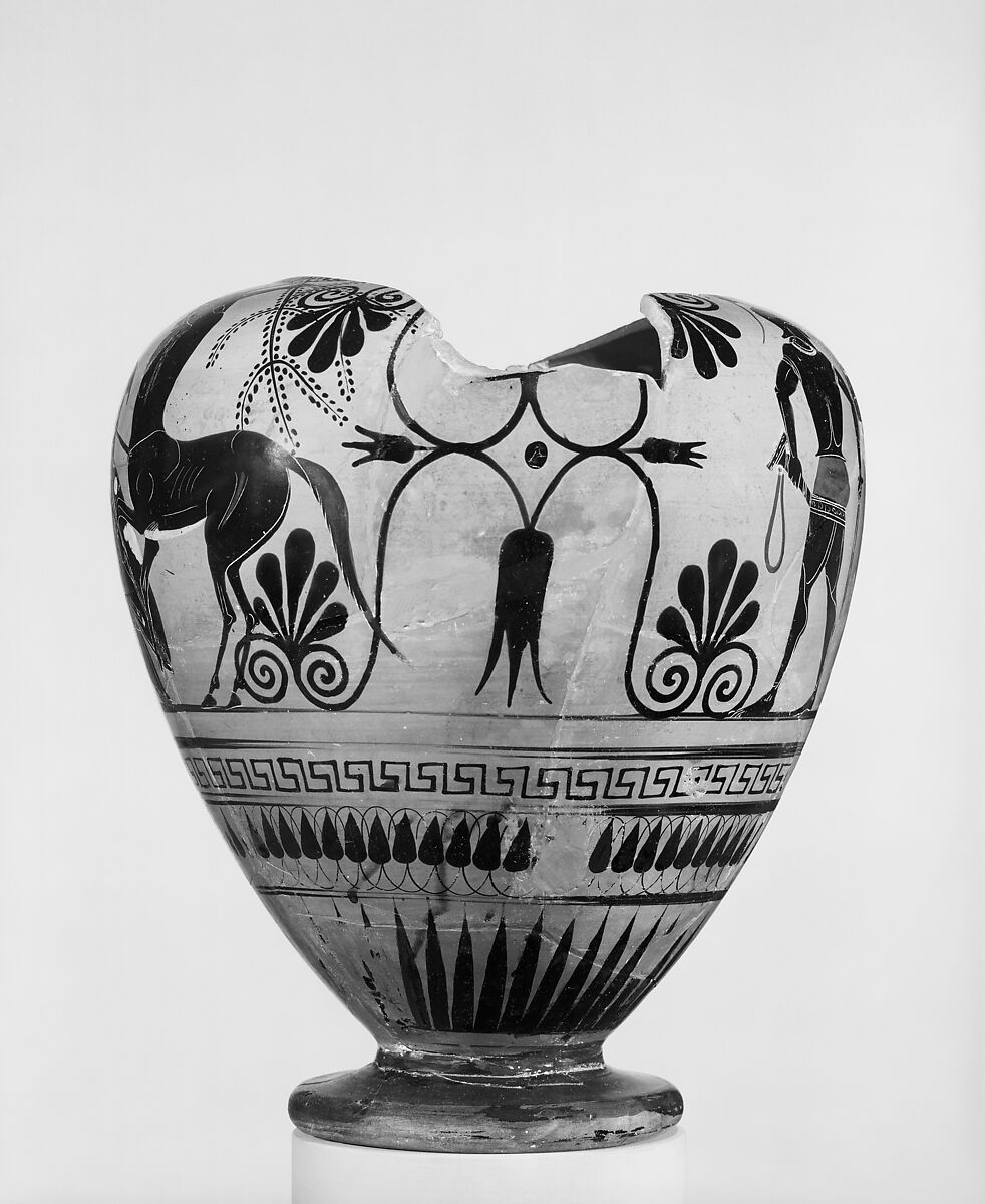 Neck-amphora, Attributed to the Antimenes Painter, Terracotta, Greek, Attic