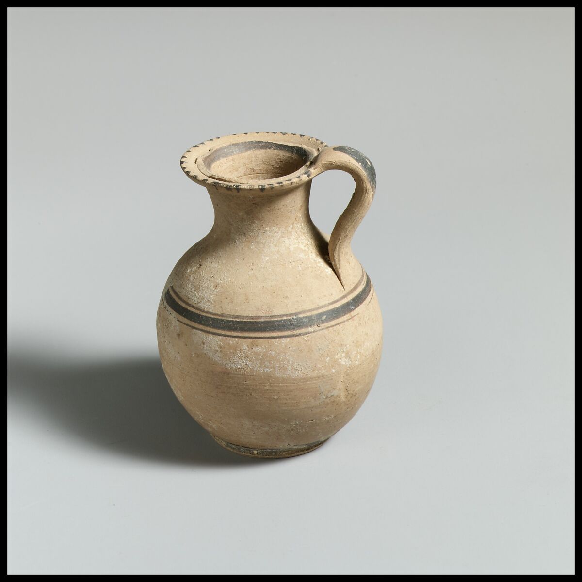 Oinochoe, Terracotta, Italic-Native, South Italian (Daunian) 