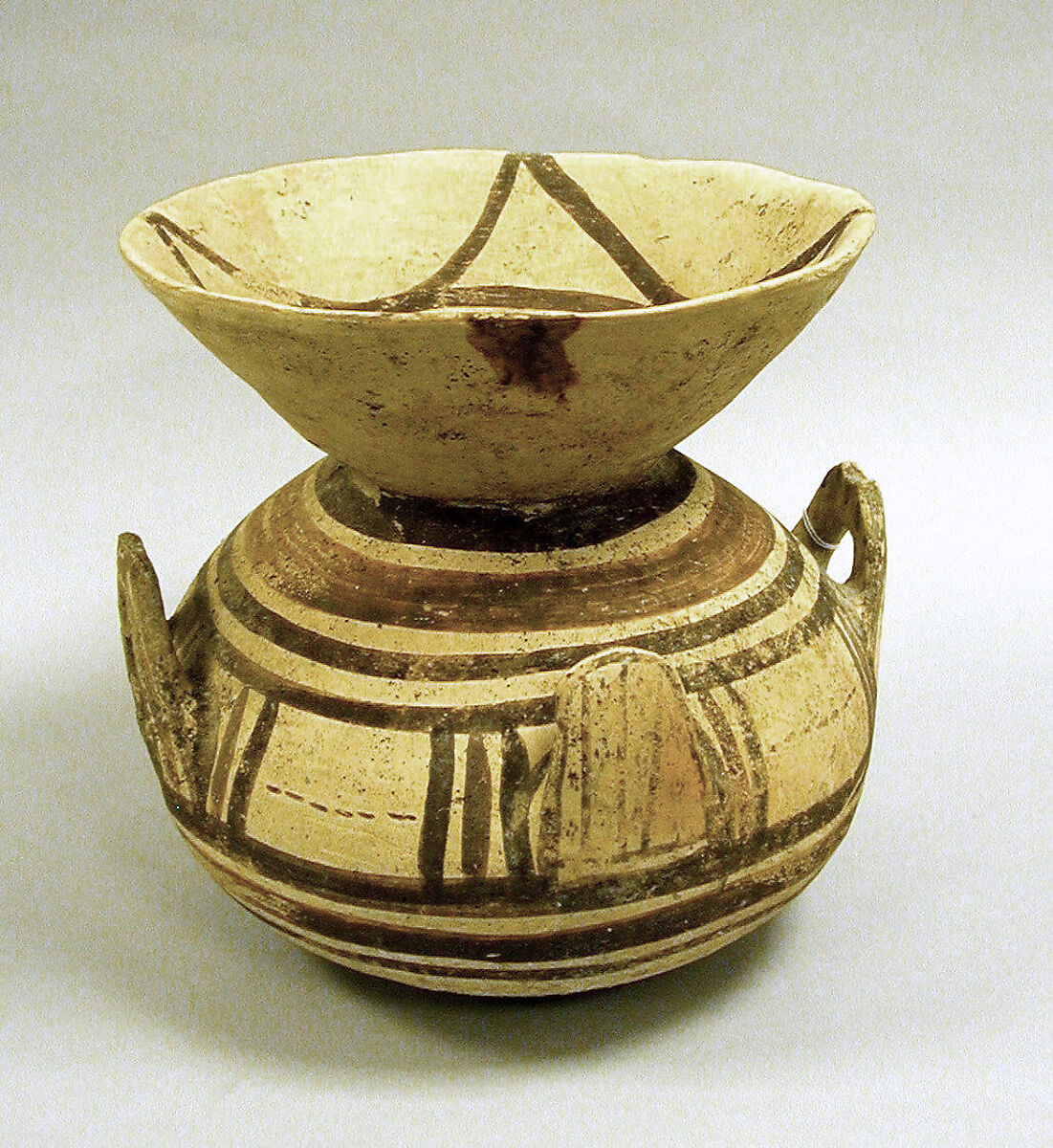 Terracotta funnel vase, Terracotta, Native Italic, Daunian 