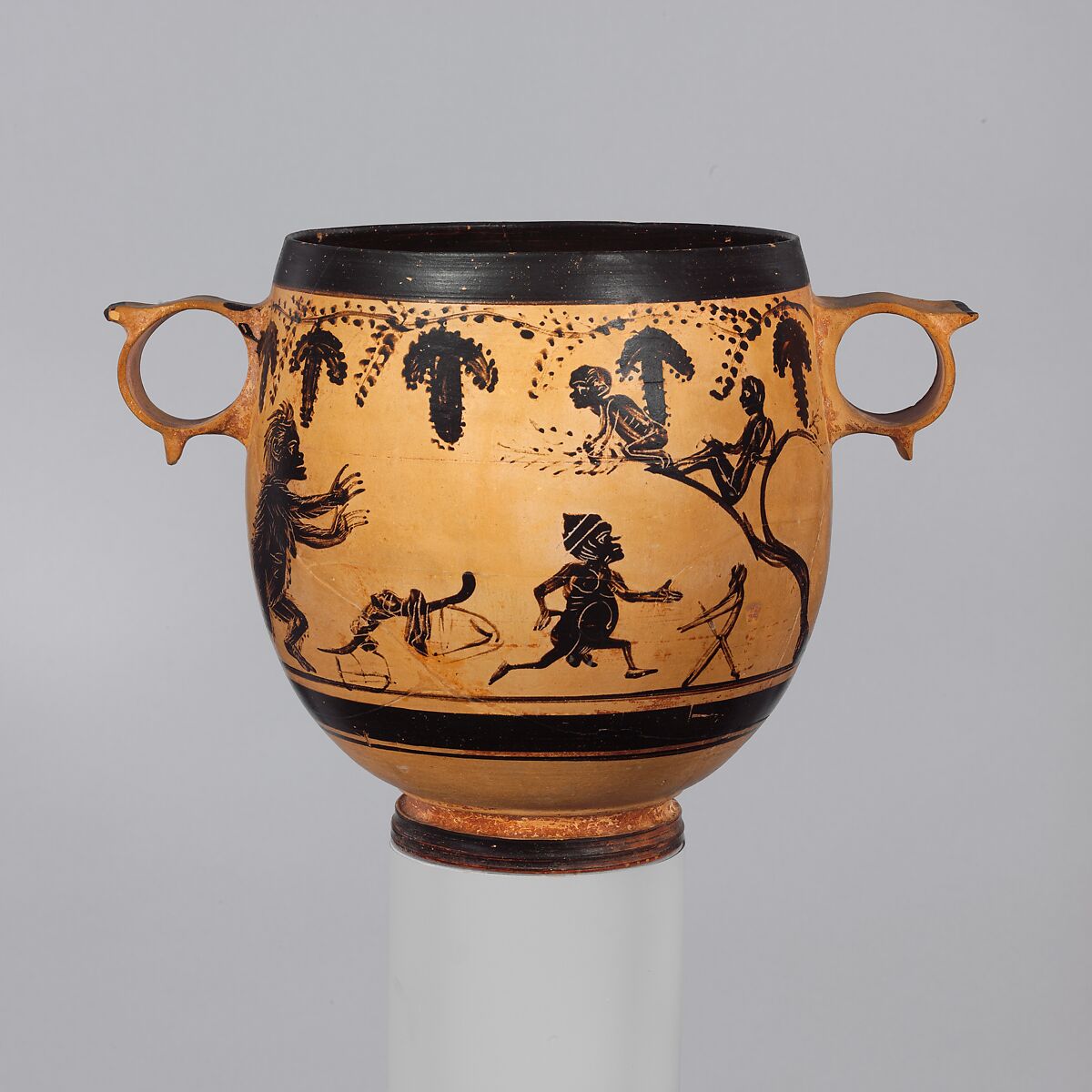 Terracotta skyphos (deep drinking cup), Closely related to the Vine Tendril Group, Terracotta, Greek, Boeotian 
