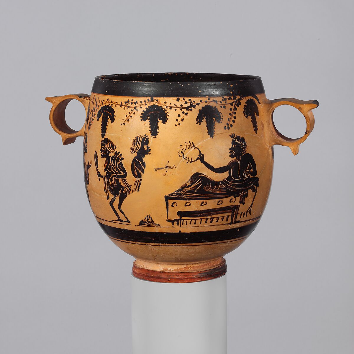 Terracotta skyphos (deep drinking cup), Closely related to the Vine Tendril Group, Terracotta, Greek, Boeotian