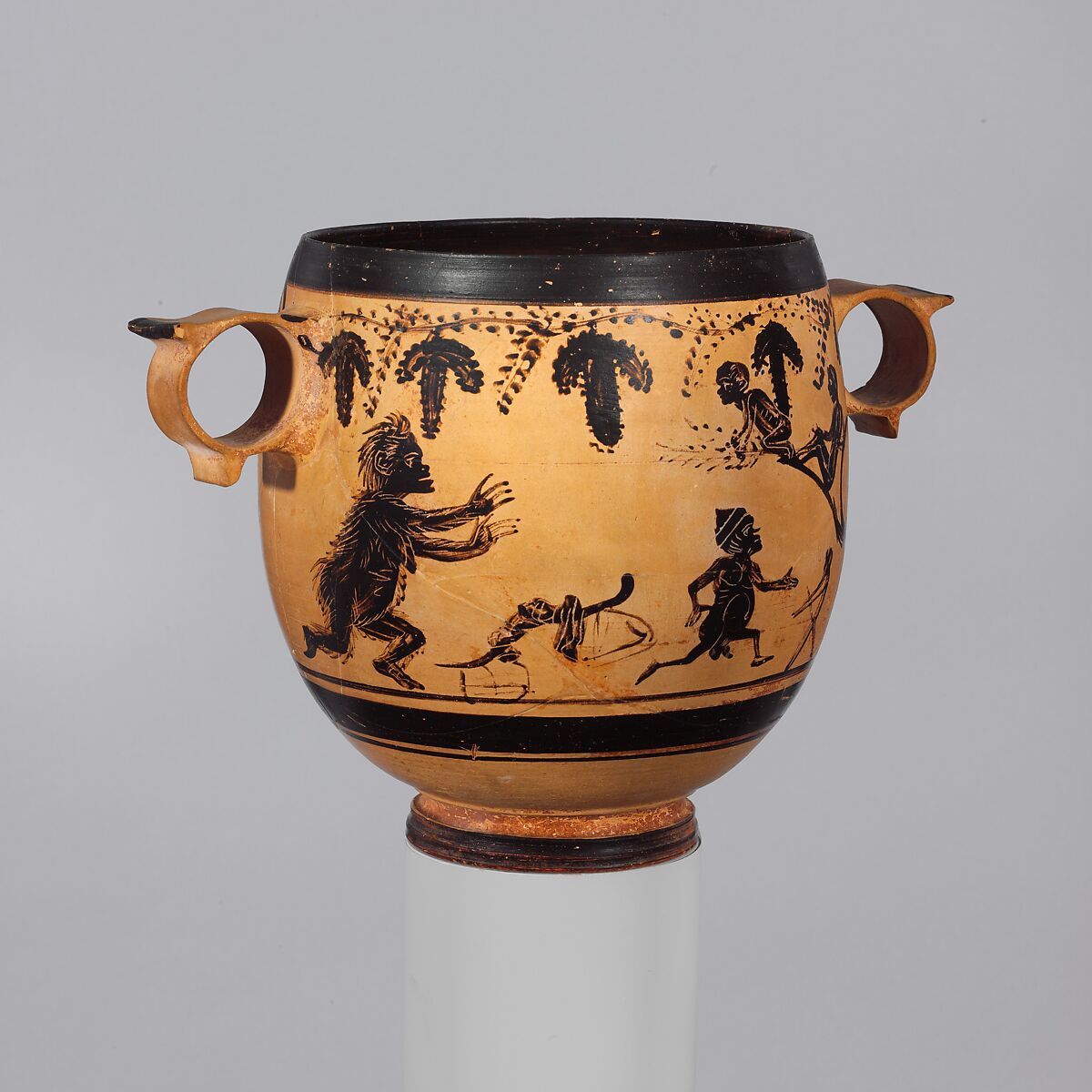 Terracotta skyphos (deep drinking cup), Closely related to the Vine Tendril Group, Terracotta, Greek, Boeotian