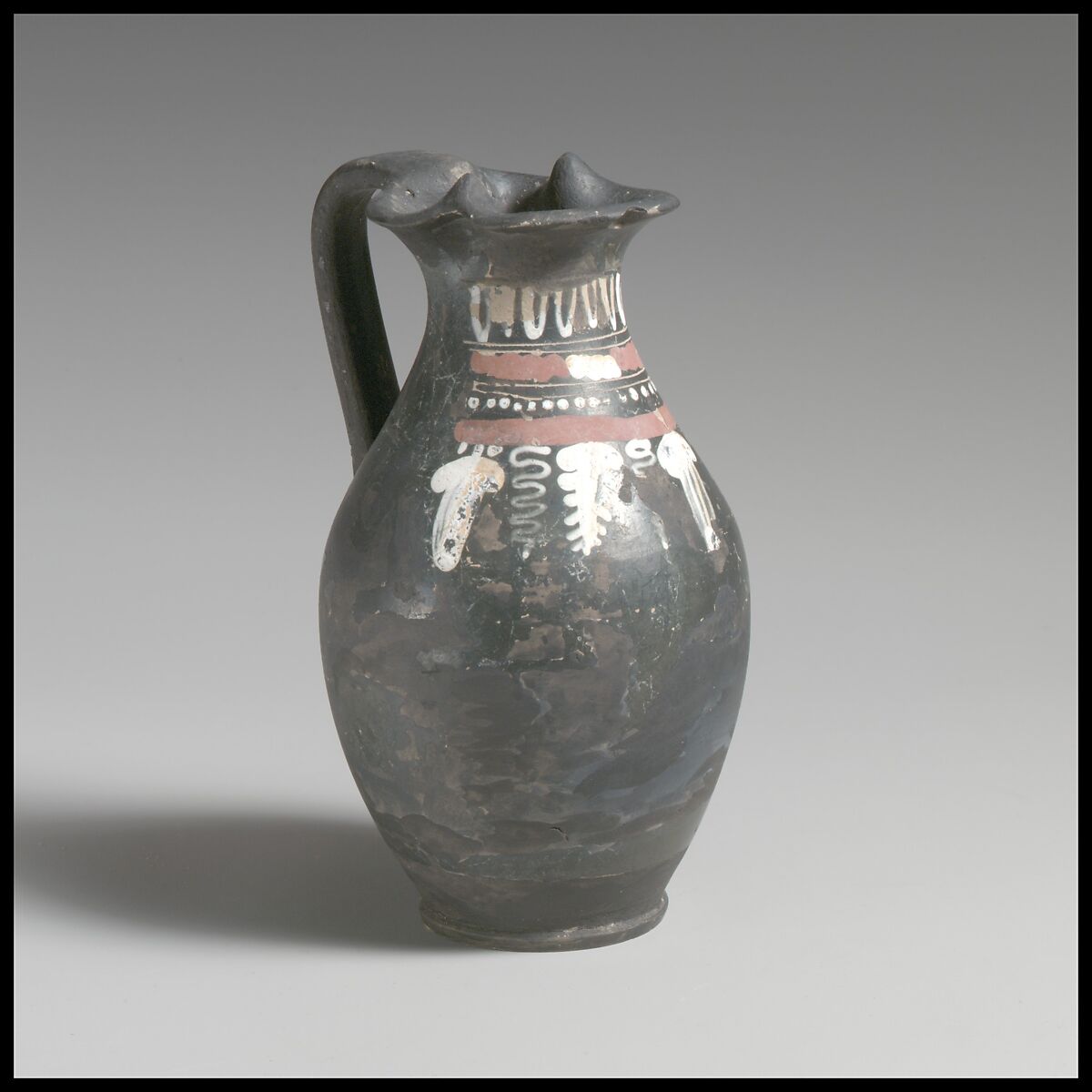 Oinochoe, Attributed to the Knudsen Group, Terracotta, Greek, South Italian, Apulian, Canosan