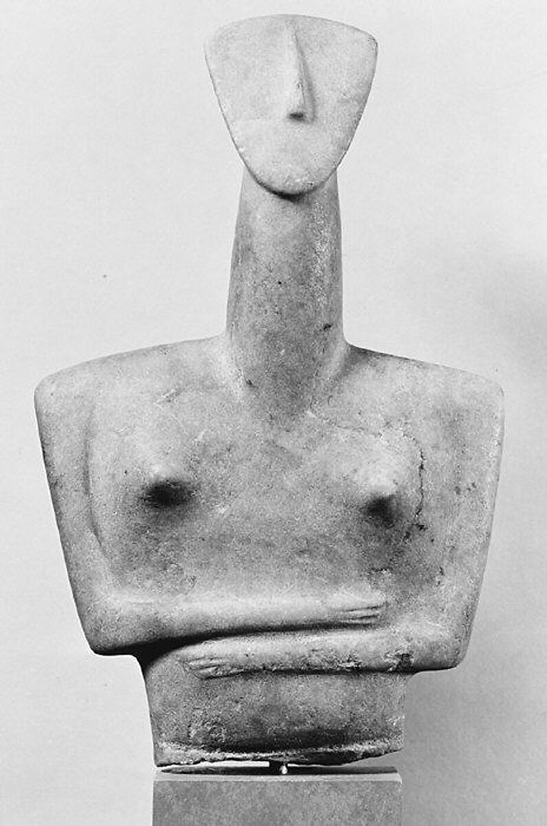 Upper part of a marble female figure