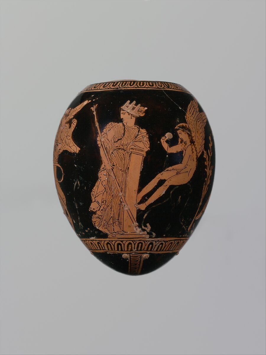 Terracotta oon (egg), Attributed to the Washing Painter, Terracotta, Greek, Attic