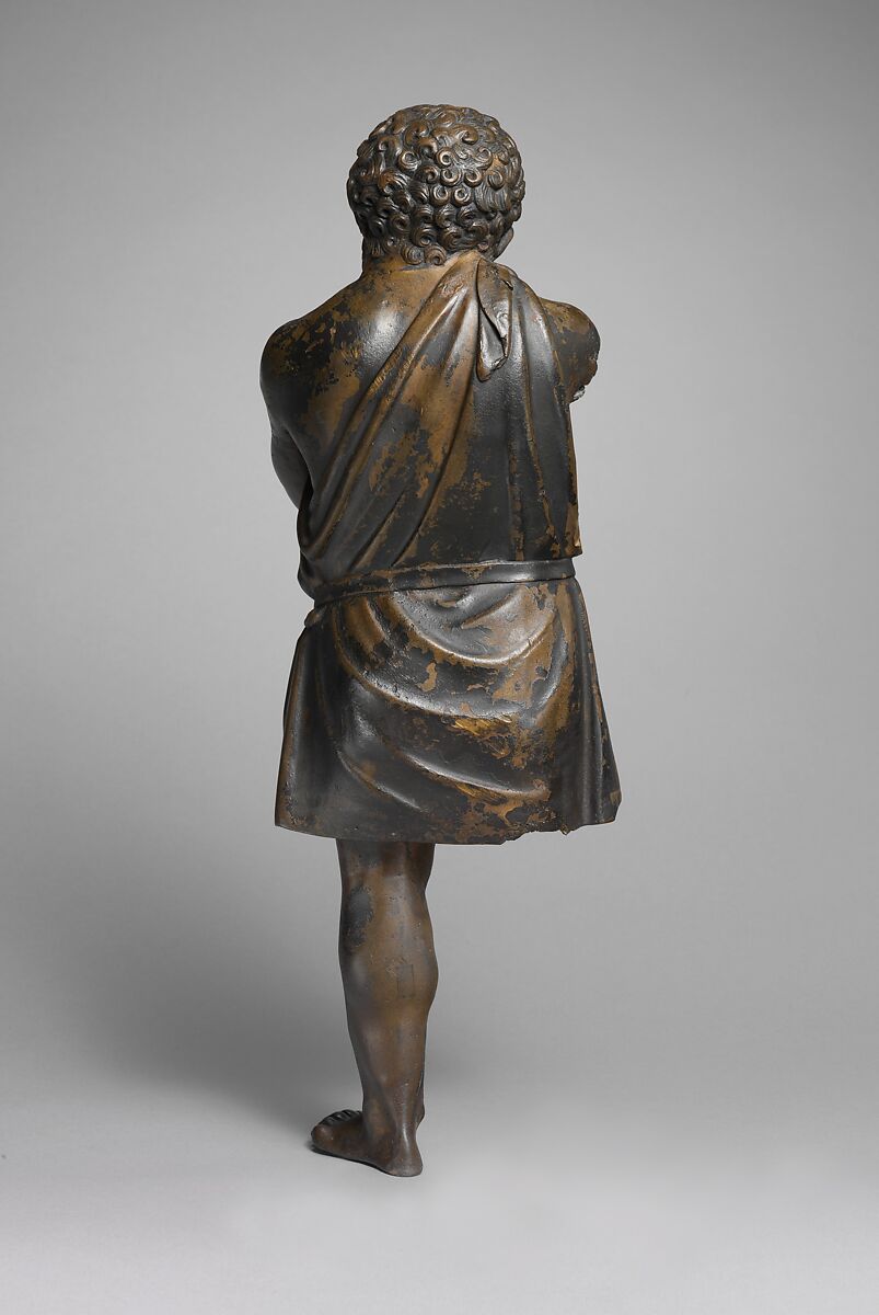 Bronze statuette of an artisan with silver eyes, Bronze, silver, Greek