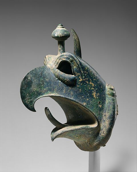 Bronze head of a griffin, Bronze, Greek