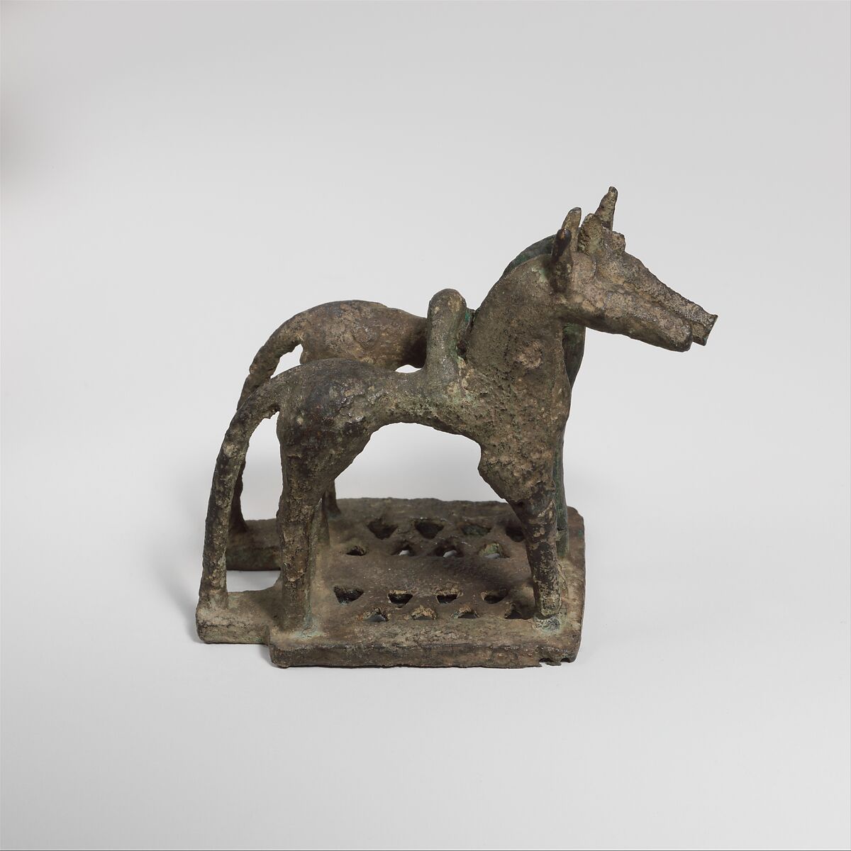 Bronze statuette of a team of horses, Bronze, Greek 