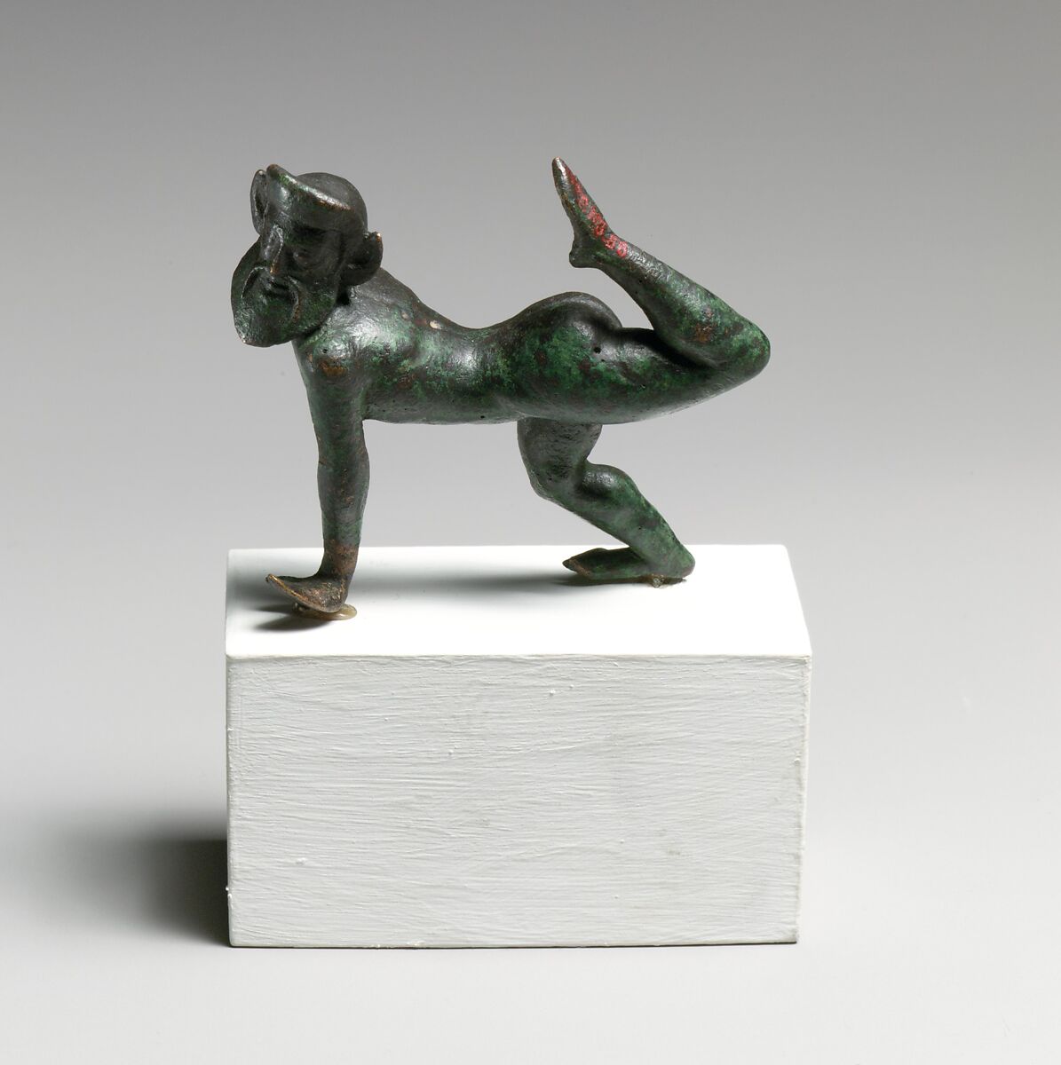 Bronze statuette of  a satyr dancing, Bronze, Etruscan 