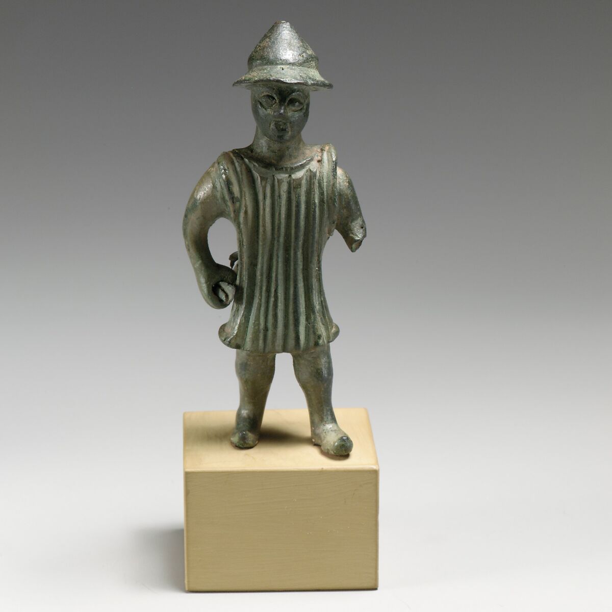 Bronze statuette of a man, Bronze, Greek, Arcadian 