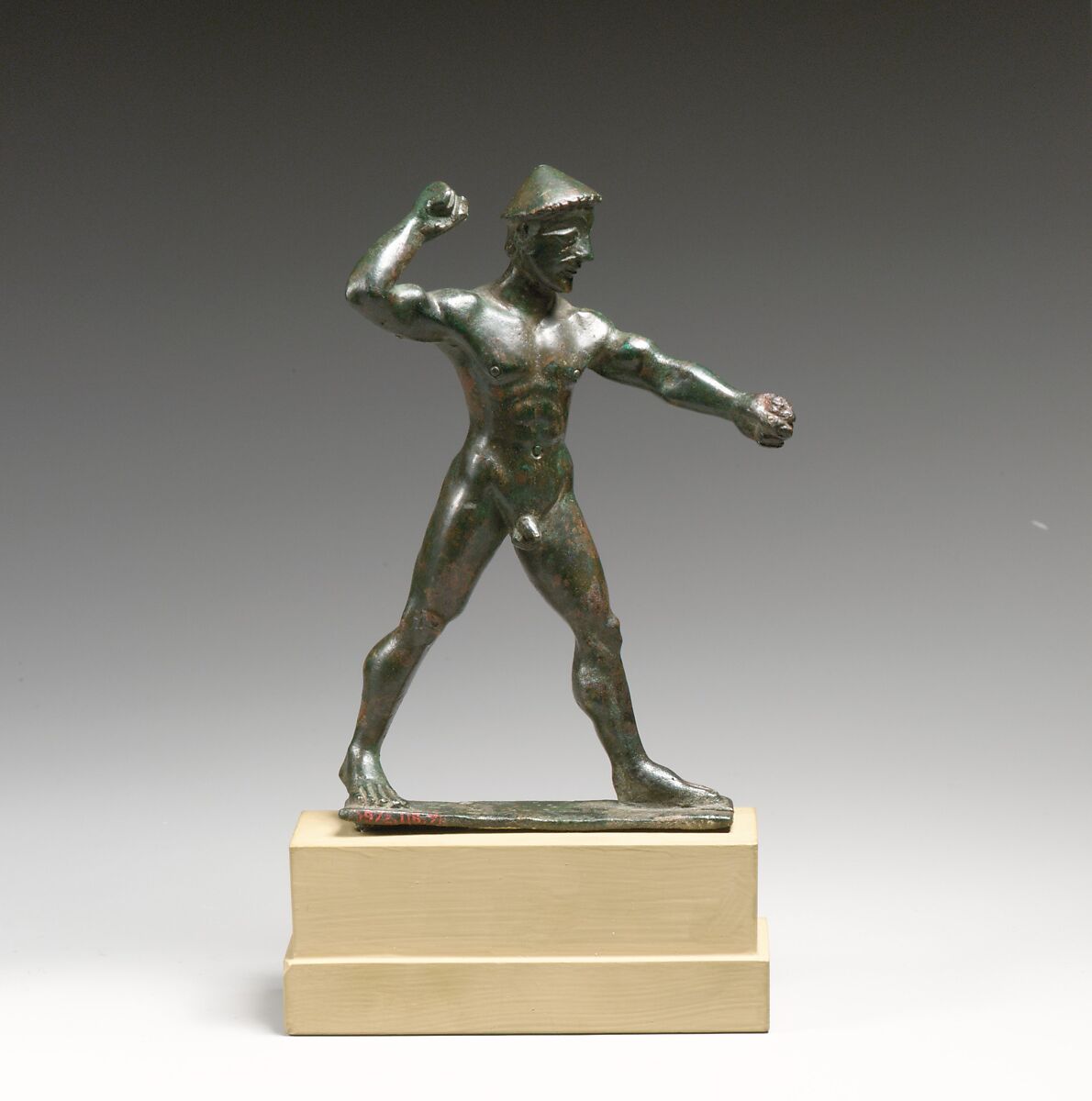 Bronze statuette of a hunter, Bronze, Greek 