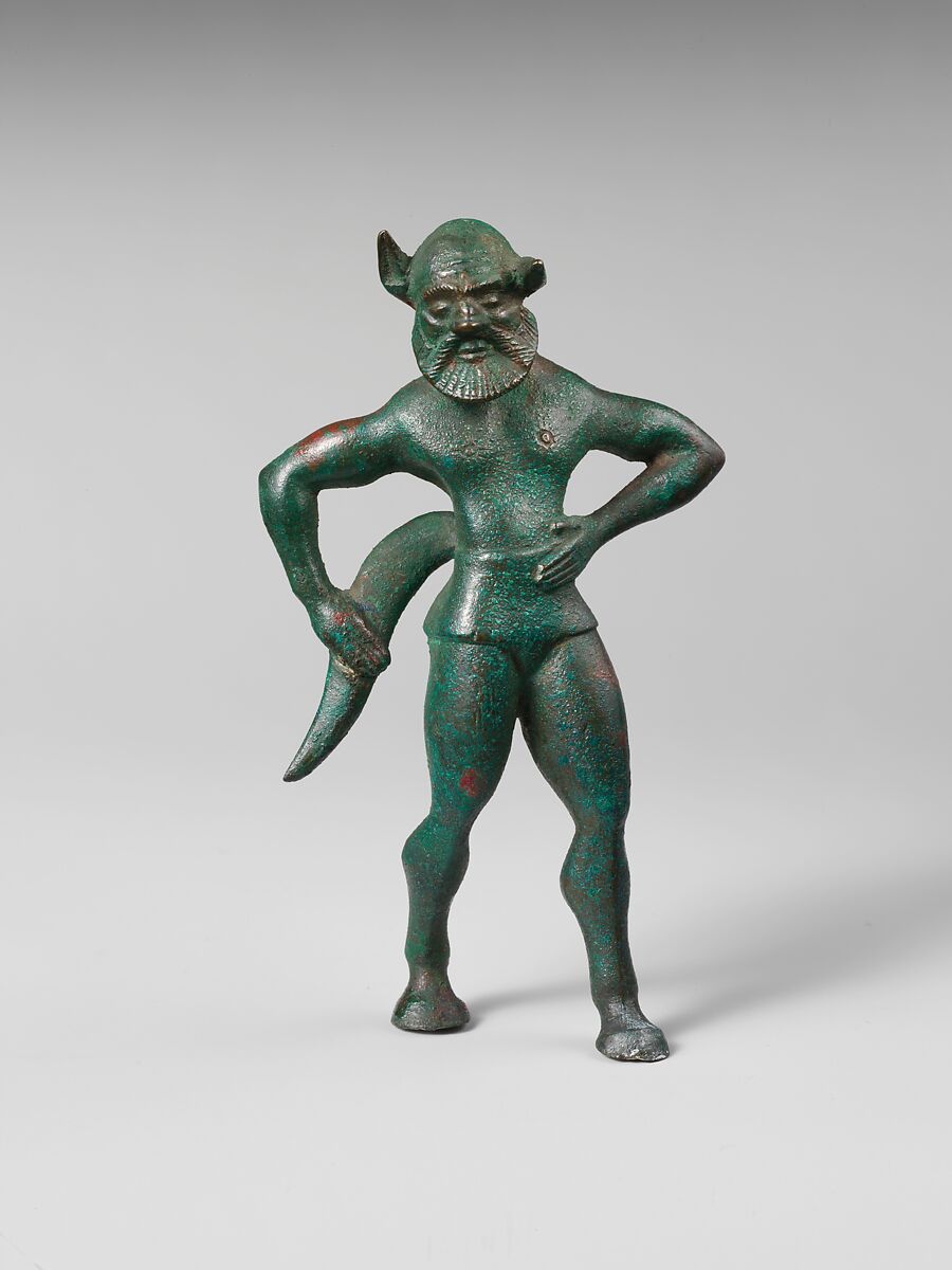 Bronze statuette of a satyr, Bronze, Etruscan 