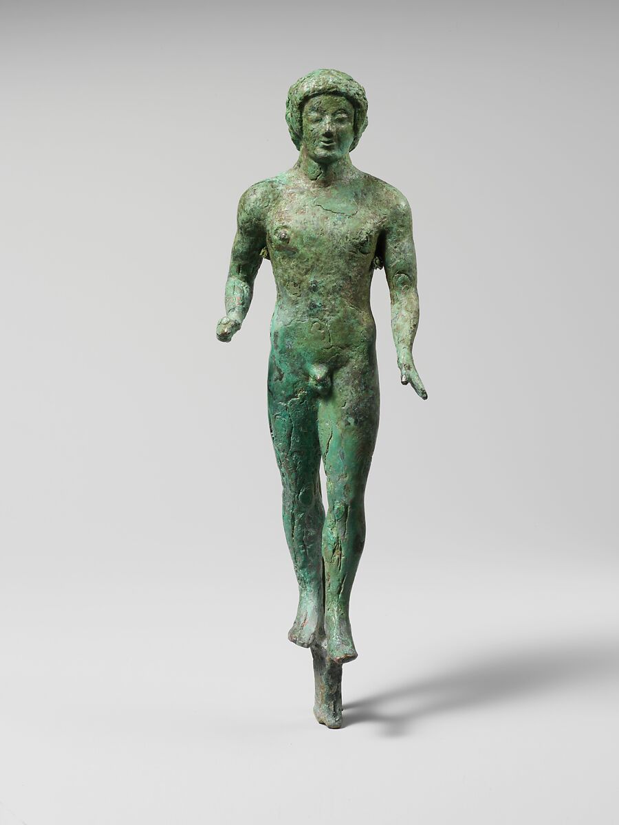 Bronze Statuette Of A Nude Youth Etruscan Classical The